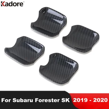 Накладка крышки чаши Дверной ручки для Subaru Forester SK 2018-2022 Карбоновое волокно Для украшения боковой Двери, Рамки, Наклейки, Стайлинг автомобиля - Изображение 1  