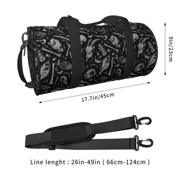 Спортивные сумки Bones, спортивная сумка Skull Dark Deniart для путешествий, спортивная сумка с обувью, графические сумки, мужская дизайнерская сумка для фитнеса на открытом воздухе - Изображение 2  
