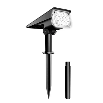 1 комплект солнечных ламп для наружного освещения Ip65, солнечные садовые фонари, мониторные лампы, светодиодный солнечный прожектор, наружная дорожка, дорожка для двора, черный - Изображение 1  