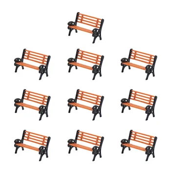 10 шт. Модель HO N O Масштаб 1: 150 Модель скамейки, стула, дивана, макет уличного парка, пластиковые поделки, макет сада / железной дороги - Изображение 1  