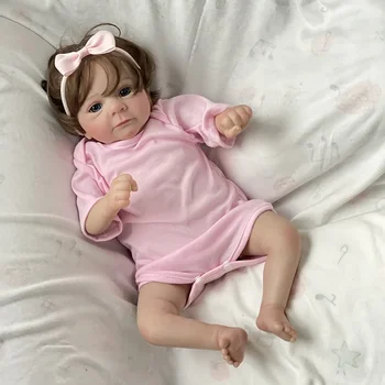 18-дюймовая новорожденная кукла Реборн Фелиция Реалистичный Мягкий на ощупь Приятный ребенок Многослойная 3D-кожа с видимыми венами - Изображение 1  
