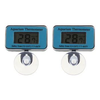 2X Погружной цифровой ЖК-термометр для аквариума/аквариумных рыбок - Изображение 1  