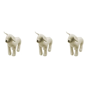 3X Кожаные Манекены для собак в стоячем положении, Модели собак, Игрушки, Манекен для показа в магазине домашних животных, Белый S - Изображение 1  