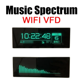 3в1 WIFI VFD Индикатор уровня музыкального спектра, анализатор ритма, часы с прогнозом погоды + сообщение на рекламном щите постоянного тока 5-12 В - Изображение 1  