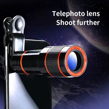8-кратный телеобъектив-телескоп, длиннофокусный объектив для мобильного телефона, внешний зум, наружный монокуляр, объектив для фото сотового телефона с HD увеличением, - Изображение 1  