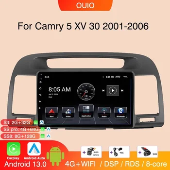 Android 13 8 ГБ + 128 ГБ Для Toyota Camry 5 XV 30 2001-2006 Автомобильный Радио Мультимедийный Плеер Carplay Автоматическая GPS Навигация DSP 2din без dvd - Изображение 1  