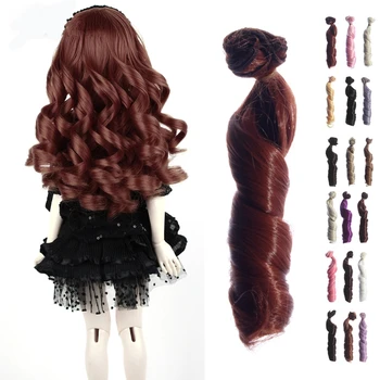 BJD SD Кукольные парики Волосы для куклы Барби DIY Высокотемпературный проволочный кудрявый волнистый парик парики натурального цвета волос - Изображение 1  