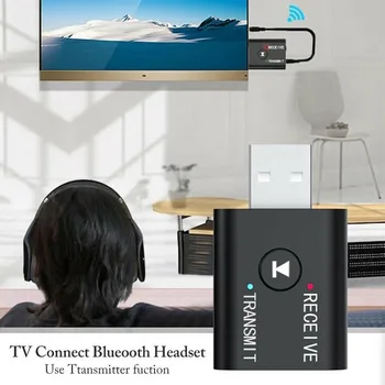 Bluetooth 5,0 Передатчик Приемник 2 В 1 Беспроводной Аудио 3,5 мм USB Aux Адаптер Автомобильный Hi-Fi Аудио Беспроводной аудиоприемник 42*25*11 мм - Изображение 1  