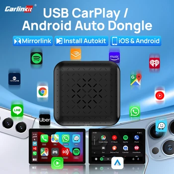 CarlinKit Портативный Android Auto Проводной и Беспроводной CarPlay AI Box Waze Spotify iOS16 Mirrorlink Netflix Для Системы Android Автомобильное Радио - Изображение 1  