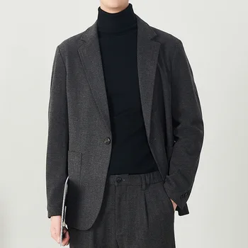 MRMT 2023 Совершенно Новая Мужская Корейская версия Модной Повседневной Деловой Официальной одежды, Теплая Высококачественная Шерстяная Цельнокроеная куртка - Изображение 1  
