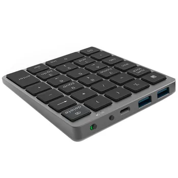 N970 Беспроводная Цифровая клавиатура Bluetooth с USB-концентратором, Два Режима, Дополнительные Функциональные Клавиши, Мини-Цифровая Панель для Бухгалтерских Задач, Черный - Изображение 1  
