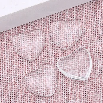 reidgaller 20шт прозрачные стеклянные кабошоны 20мм 25мм 30мм в форме сердца с плоской спинкой diy ювелирные изделия - Изображение 1  