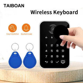 TAIBOAN 433 МГц Беспроводная Клавиатура Сенсорная Панель Дверной Звонок Кнопка Принести RFID Карту Можно Перезаряжать Для H501/G30/PG103 WiFi GSM Сигнализация - Изображение 1  