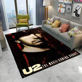 U2 Rock Bang Bono Коврик для 3D-Печати, Ковровый Коврик для Гостиной, Детской Спальни, Декор Диванного Коврика, Детский Нескользящий Коврик Для пола - Изображение 1  