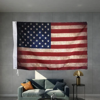 USA Соединенные Штаты Антиквариат do the old Flag Ретро-баннер с графическим изображением флага с пользовательской печатью, полиэстеровая крышка вала, Дизайн латунных люверсов - Изображение 1  
