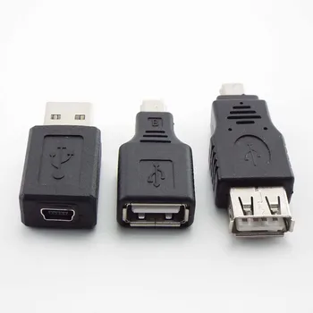 USB 2.0 Female Male To Mini B 5-Контактный Разъем-Розетка Адаптер Для Mini Type-A B Jack Splitter ПК Смартфон OTG Конвертер a - Изображение 1  