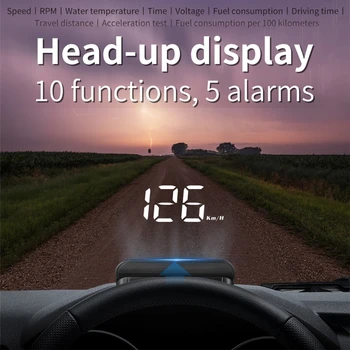 Автомобильный HUD для головного дисплея Система предупреждения о превышении скорости Проектор Лобового стекла Автомобильный электронный сигнализатор тревоги - Изображение 1  