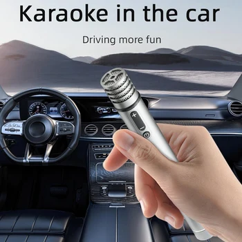 Автомобильный Беспроводной Микрофон Черный и Серебристый Металл 5.0 Bluetooth Dsp Аудио Микрофон С Шумоподавлением - Изображение 1  