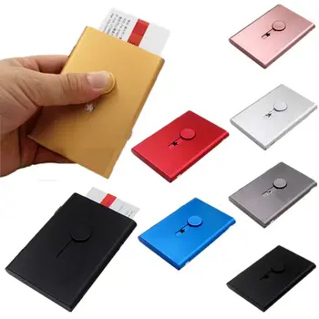 Алюминиевый Металлический футляр для визитных карточек Ультратонкий ручной Органайзер для визитных карточек Матовый ящик для хранения карточек Домашний Офис - Изображение 1  