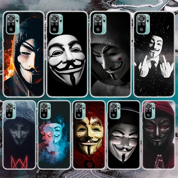 Анонимный V for Vendetta Mask Мягкий Чехол Для Телефона Xiaomi Redmi Note 10 10S 11 11S 11T 9 9S 8T 8 12 11E Pro Plus 7 6 5 Pattern Co - Изображение 1  