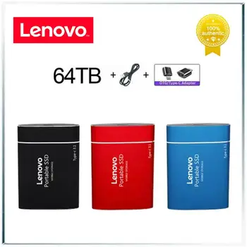 Внешний Жесткий диск Lenovo SSD 64 ТБ Жесткий диск С интерфейсом USB3.1 Type-C Твердотельный Накопитель Для Настольного ноутбука Ps4 Ps5 - Изображение 1  