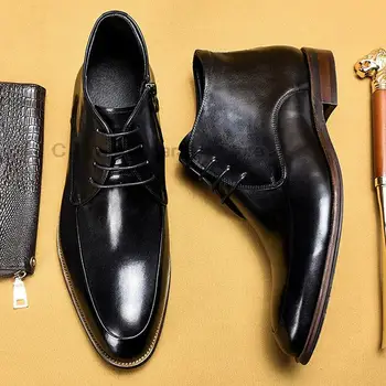 Высококачественные мужские кожаные ботинки, роскошные мужские осенние ботинки 