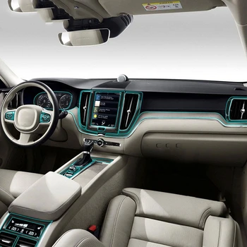 Для Volvo XC60 2018 2019 2020 2021 аксессуары Интерьер автомобиля Центральная консоль Переключение передач Приборная панель Навигационный экран Защитная пленка - Изображение 1  