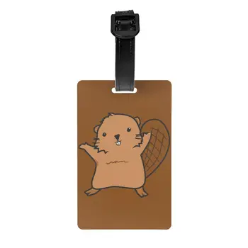 Изготовленная на заказ багажная бирка из капибары с именной карточкой, идентификационная наклейка с изображением милого животного для дорожной сумки-чемодана - Изображение 1  