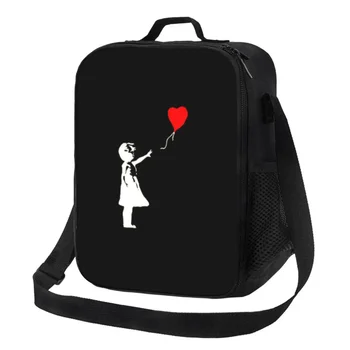 Изолированная сумка с воздушным шаром для женщин Banksy World Peace Thermal Cooler, сумка для ланча для школьников - Изображение 1  