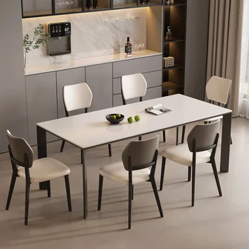 Итальянский Дизайнерский обеденный стол для гостиной, Необычный Простой Классический Обеденный стол для офиса, Водонепроницаемая мебель для кухни Esstische - Изображение 1  