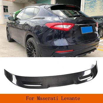 Карбоновый задний спойлер багажника на крыше автомобиля, выступ крыла на окне для внедорожника Maserati Levante 2016 - 2019 Карбоновый спойлер - Изображение 1  