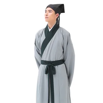 Китайский халат, Костюмы Древнего Ученого, мужчины, Кимоно, Китайское Традиционное Винтажное Этническое Сценическое Косплей-костюм Hanfu - Изображение 1  