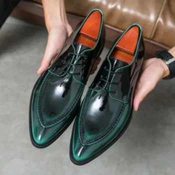 Кожаная обувь Мужская кожаная 2023 Деловая официальная одежда с перфорацией типа 