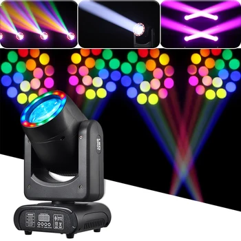 Мини-120 Вт Светодиодный С Диафрагмой Луч Движущегося Головного Света RGBW Spot Wash Gobo Rainbow Effect DMX512 Супер Яркий Dj Disco Stage Light - Изображение 1  