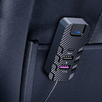 Многопортовое автомобильное зарядное устройство 15 Вт Портативный небольшой автомобильный адаптер для зарядки Стабильная Автомобильная USB-розетка Автомобильный MP3-плеер FM-передатчик - Изображение 1  