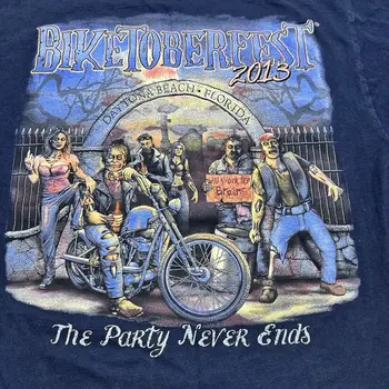 Мужская футболка Biketoberfest с большим логотипом Daytona Beach 2011 с байкерским зомби - Изображение 1  