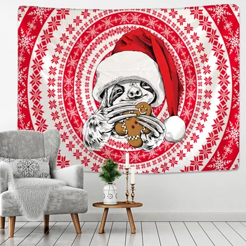 Настенная ткань в стиле бохо, Рождественский Гобелен с Собакой, Декоративная ткань, Домашний декор в канун Рождества, Рождественский Гобелен Ручной работы - Изображение 1  