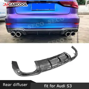 Неокрашенный диффузор заднего спойлера из углеродного волокна /FRP для Audi A3 Sline S3 Седан 4 двери Не стандарт A3 2017 2018 - Изображение 1  