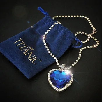 Новое Модное Голубое Ожерелье Ocean Heart В Женском Придворном Стиле В Иностранном Стиле Персонализированный Тренд Высокого класса Кулон - Изображение 1  