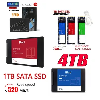 НОВЫЙ SSD sata 1 ТБ 2 ТБ Жесткий диск sata3 2,5 дюйма 4 ТБ SSD TLC 500 МБ/с. Внутренние Твердотельные Накопители для ноутбуков и настольных компьютеров - Изображение 1  