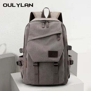 Новый холщовый рюкзак Olylan, мужской рюкзак, студенческий рюкзак большой вместимости, рюкзак для пригородных поездок, 15,6-дюймовая сумка для компьютера - Изображение 1  