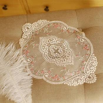 Обеденный стол из 1 шт., салфетка с вышивкой, коврик для тарелок из кружевной ткани в европейском стиле - Изображение 1  