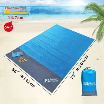 Одеяло для пикника на открытом воздухе, складное водонепроницаемое, карман для защиты от песка, Пляжное одеяло с песчаным покрытием, легкий матрас, 1.4x2m - Изображение 1  