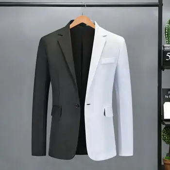 Офисное пальто контрастного цвета в стиле пэчворк, костюмное пальто контрастного цвета, приталенный костюм с лацканами, контрастное пальто в стиле пэчворк для мужчин - Изображение 1  