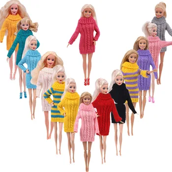 Подходит для девочек ростом от 27 до 29 см, чтобы нарядиться кукольными принцессами, полосатые свитера с высоким воротом, Аксессуары для кукольной одежды. - Изображение 1  