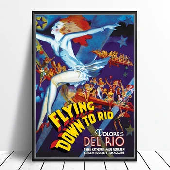 Полет в Рио (1933) Афиша американского музыкального фильма pre-Code RKO Wall Dolores del Río Gene Raymond Art Gift - Изображение 1  