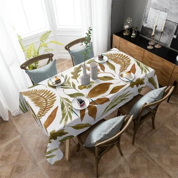 Прямоугольная скатерть с текстурой осеннего клена, пылезащитная ткань для пикника, украшение дома, кухни, водонепроницаемое покрытие стола - Изображение 1  