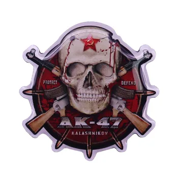 Русско советский CCCP AK47 Спецназ Красная Звезда Череп Защити Защищай Калашникова Нагрудный значок - Изображение 1  