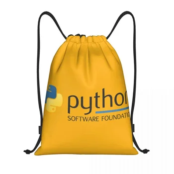Рюкзак на шнурке с логотипом программирования Python, спортивная спортивная сумка для женщин, мужчин, программистов, компьютерных разработчиков, тренировочный рюкзак - Изображение 1  