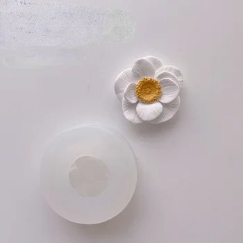 Силиконовая форма в форме цветка анемоны, цветка подсолнуха, формы для помадки, мыла ручной работы, формы для выпечки тортов, инструменты для украшения тортов - Изображение 1  
